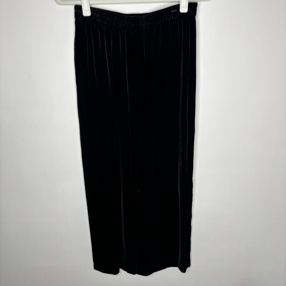 SILK CLUB COLLECTION Black Velvet Skirt Long Black Size Large Dressy